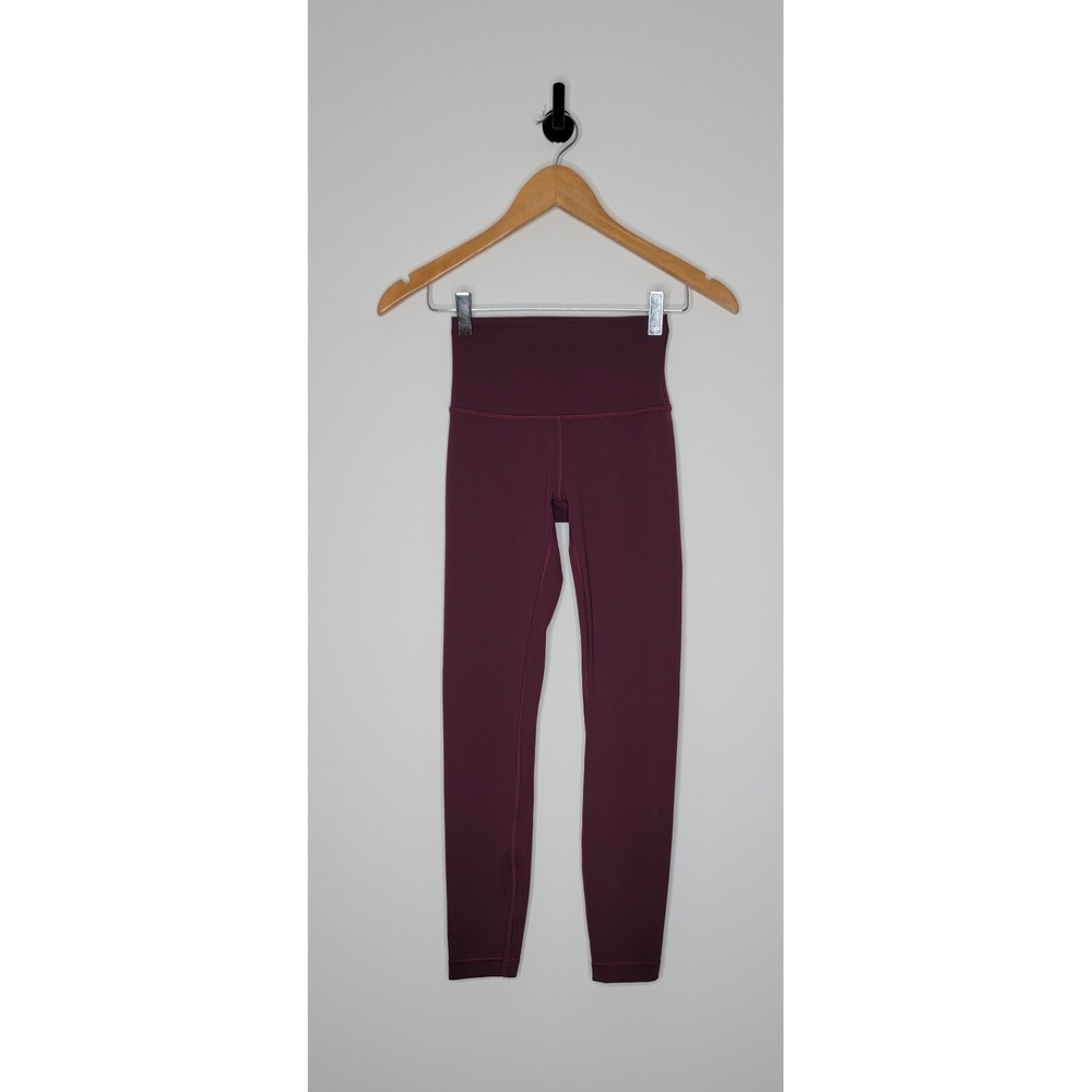 Lululemon Wunder Train Size 2‎ High-Rise Tight 25" Burgundy Wine